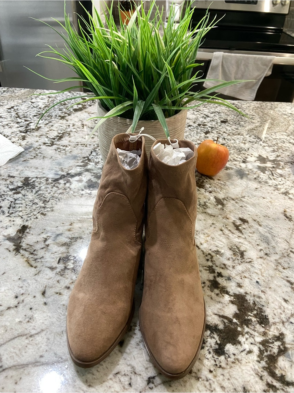 Universal Thread Taupe Suede Ankle Boots